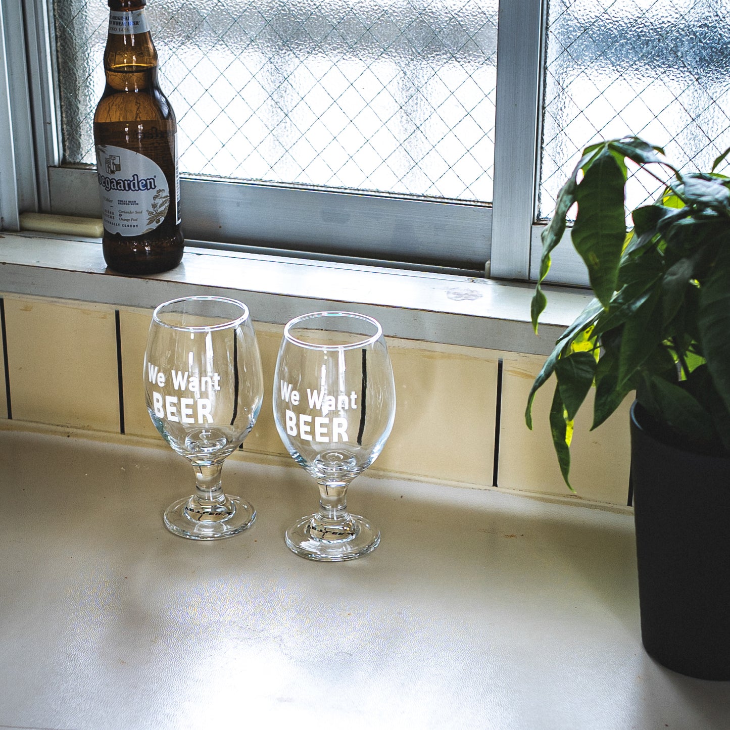 OWL BEER GLASS 400ml PAIR SET